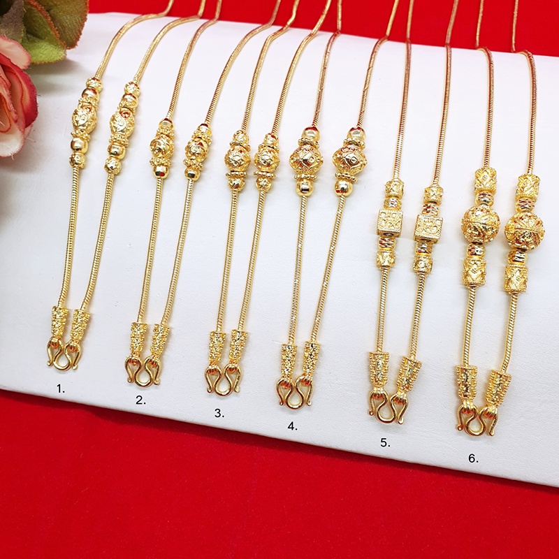 สร้อยคอทองหัวจรวดคั่นเม็ดสุโขทัย ความยาว 24 นิ้ว น้ำหนักเทียบเท่า 2 บาท ชุบทอง ทองปลอม ทำจากทองเหลือง ใส่ได้ทุกโอกาส