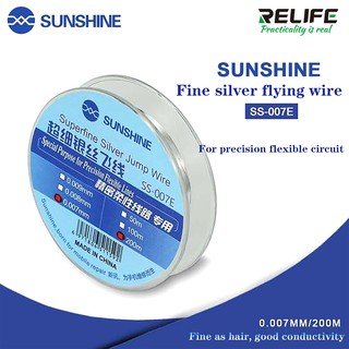 ลวดต่อลาย ขนาด 0.009mm sunshine SS-007E FINE SILVER WIRE FLYING LINE