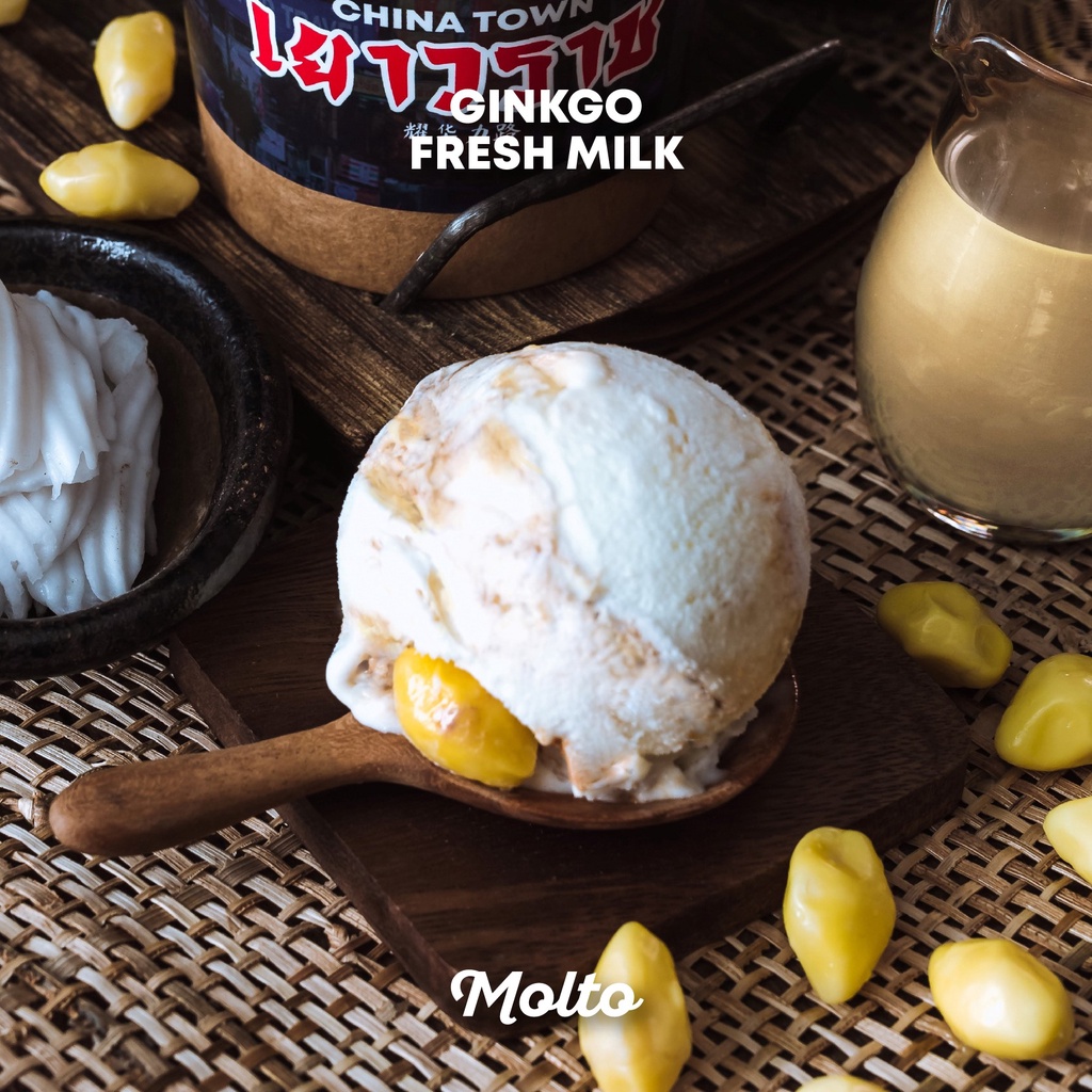 Gingko Fresh Milk (ไอศกรีม แปะก๊วย 1 ถ้วย 16 oz.) - Molto premium Gelato