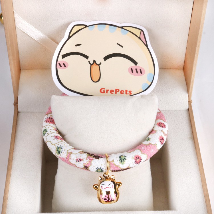 MOMO ปลอกคอแมว ปลอกคอสุนัข(CC08)ปลอกคอแมวญี่ปุ่น ปลอกคอสัตว์เลี้ยง Japan Style Collar