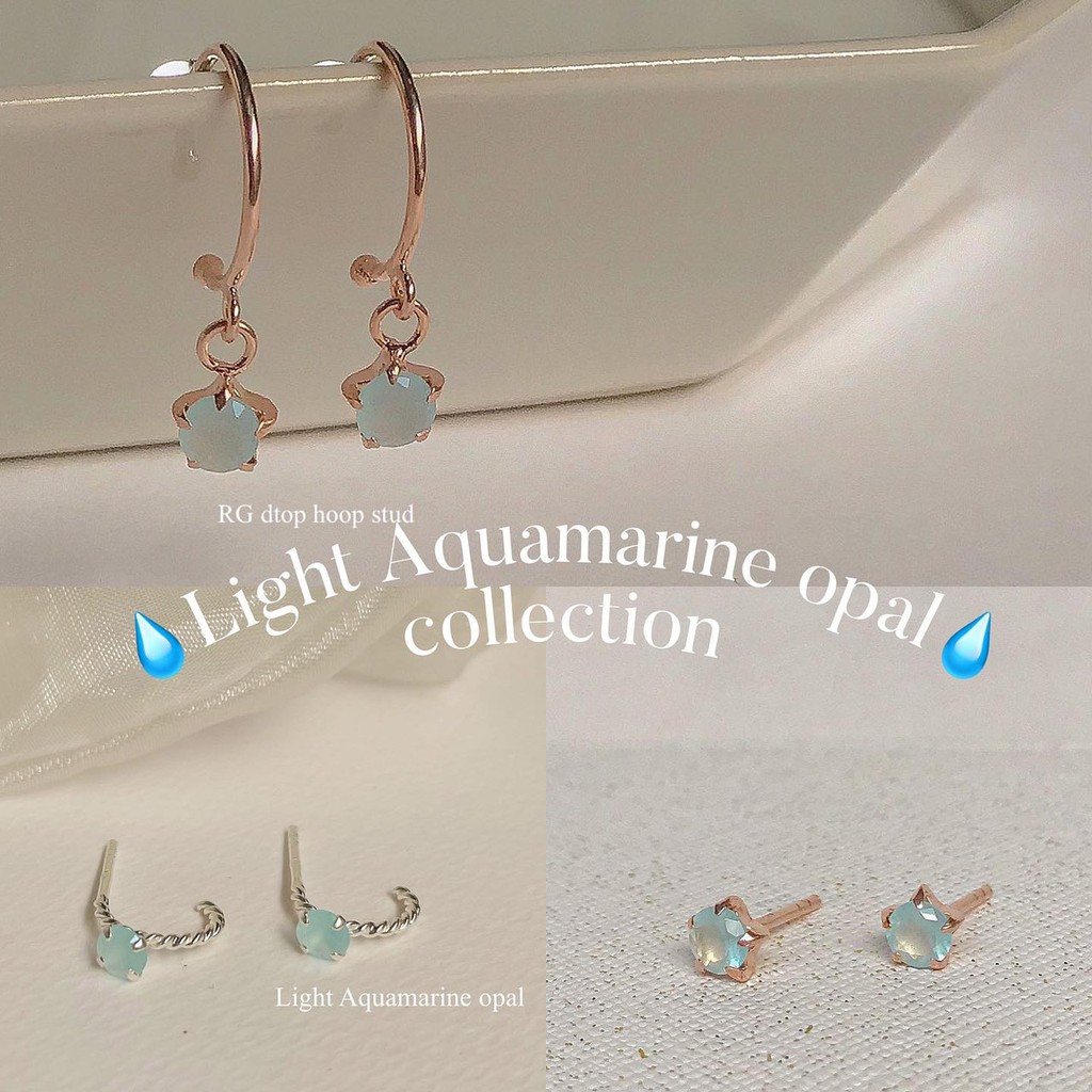 SissyJewelry // ต่างหูเงินแท้ Light Aquamarine Collection