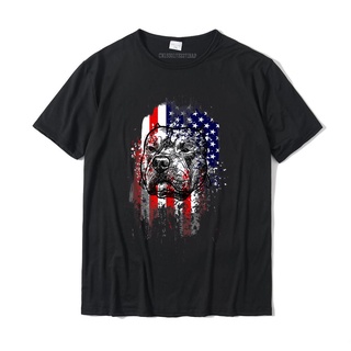 เสื้อยืด ผ้าฝ้าย พิมพ์ลาย Pitbull Patriotic สไตล์ฮาราจูกุ เหมาะกับของขวัญคริสต์มาส สําหรับผู้ชายS-5XL