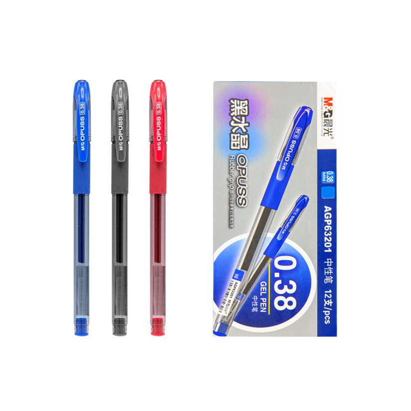 ปากกาเจลปลอก 0.38 mm. OPUSS GEL PEN M&G AGP63201