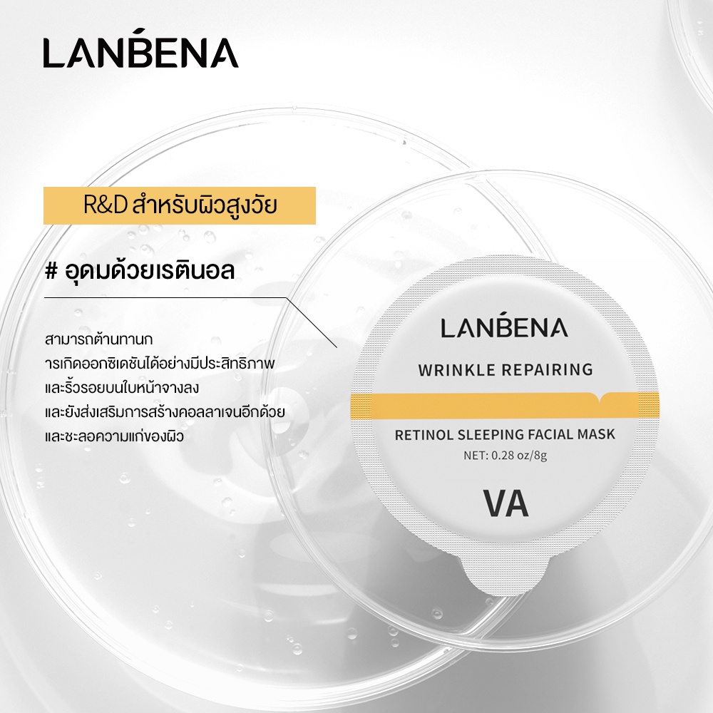 LANBENA เรตินอล มาส์กหน้า ต่อต้านริ้วรอย บํารุงผิวหน้า Retinol Sleeping Facial Mask Anti-aging Fine Lines Skincare mask
