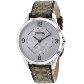 Coach Classic Khaki Signature Logo Leather Strap Watch 14601507