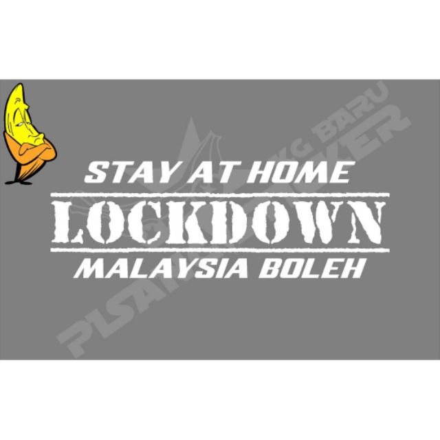 สติ๊กเกอร์ . อยู่ที่บ้าน lockdown boleh ( สติ๊กเกอร์ reflact 3M)