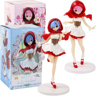 โมเดลฟิกเกอร์ PVC Re:Zero Kara Hajimeru Isekai Seikatsu Rem Ram Red Hood ของเล่นสะสม สําหรับเด็ก