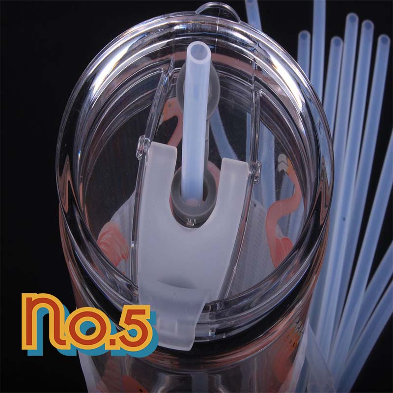 No.5 หลอดดูดน้ำซิลิโคน  Soft Straw Accessories Silicone Straw Transparent