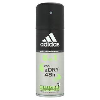 🔥The Best!! อาดิดาส 6 อิน 1 คูล &amp; ดราย สเปรย์ระงับกลิ่นกาย 150มล. Adidas 6 in 1 Cool &amp; Dry Anti-Perspirant Spray 150ml