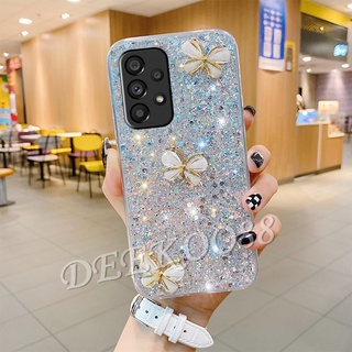 เคสโทรศัพท์มือถือเจลคริสตัล ซัมซุง Samsung Galaxy A13 A23 LTE A33 A53 A73 A22 S22+ S22 Ultra S21 FE 4G 5G Smartphone Casing Bling Diamon Sequins Crystal Butterfly Decorated Glitter Gel Phone Case Shockproof Cover