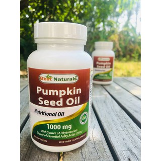 น้ำมันเมล็ดฟักทองสกัด Pumpkin Seed Oil 1000 mg 90 Softgels (Best Naturals)