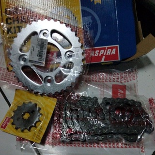 Aspira GIR GEAR GEAR SET โซ่เกียร์ หน้า หลัง SUPRA FIT NEW REVO FITNEW S X KTL แพ็คเกจ SPROCKET DRIVE CHAIN GIRSET BLADE X125 SUPRA X 125 DD