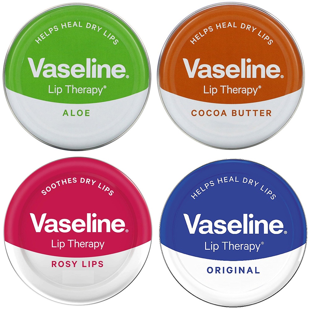 Vaseline Lip Therapy Aloe / Cocoa Butter / Rosy Lips / Original 20g วาสลีน ลิป เทอราพี บำรุงริมฝีปากแห้ง 20 กรัม