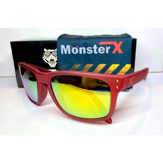 แว่นกันแดด MonsterX กรอบแดงด้าน เลนส์สีแดงทอง X2