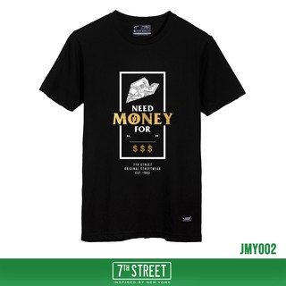 7th Street เสื้อยืด รุ่น JMY002 Money-ดำ ของแท้ 100%