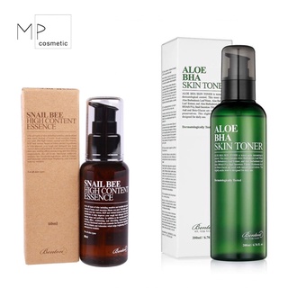 ลดสิว กระชับรูขุมขน โทนเนอร์ Benton Aloe BHA Skin Toner ขนาด200ml, เซรั่ม  Benton Snail Bee High Content Essence ขนาด60m