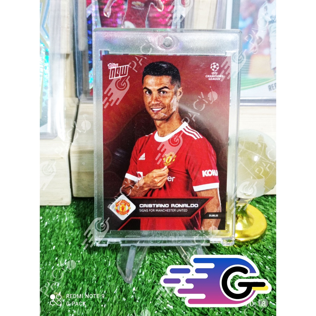 การ์ดนักฟุตบอล 2021 Topps Now UEFA Cristiano Ronaldo #014 Sign Manchester United  (แถม Topload+teamb