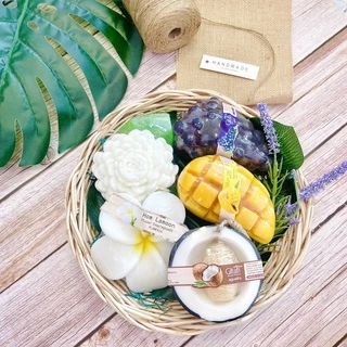 Set ของขวัญปีใหม่ สบู่ผลไม้ สบู่สปา จัด set 2,3,5 ก้อน กลิ่นตามรูปผลไม้ ดอกไม้ไทย