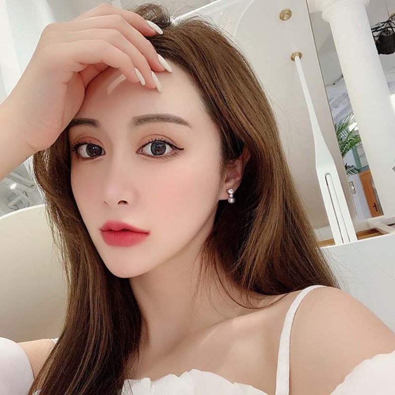 ต่างหูแบบคลิปประดับไข่มุก Rhinestone ไม่มีรู Ce1525 - รูปที่ 2