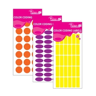 สติ๊กเกอร์ 8x20 มม. สติ๊กเกอร์ Color Coding Label - PQ2 บรรจุ 10 แผ่น ( 810 ดวง/ ห่อ)