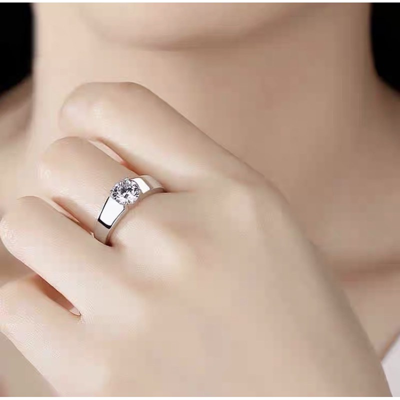 💍💍แหวนเพชร แหวนคู่รัก แหวนสแตนเลส 💥สีเงิน-สีทอง 0.3 mm🔥พร้อมส่ง🔥