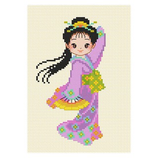 Japanese Fan Dance  ชุดปักครอสติช Cross Stitch Kit