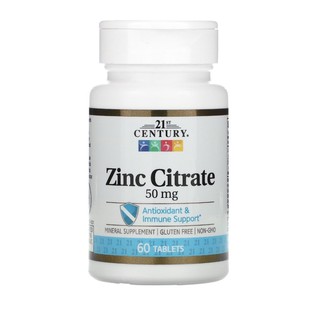 ✨พร้อมส่ง✨ลดสิว ผิวมัน Zinc, Citrate, 50 mg, 60 เม็ด