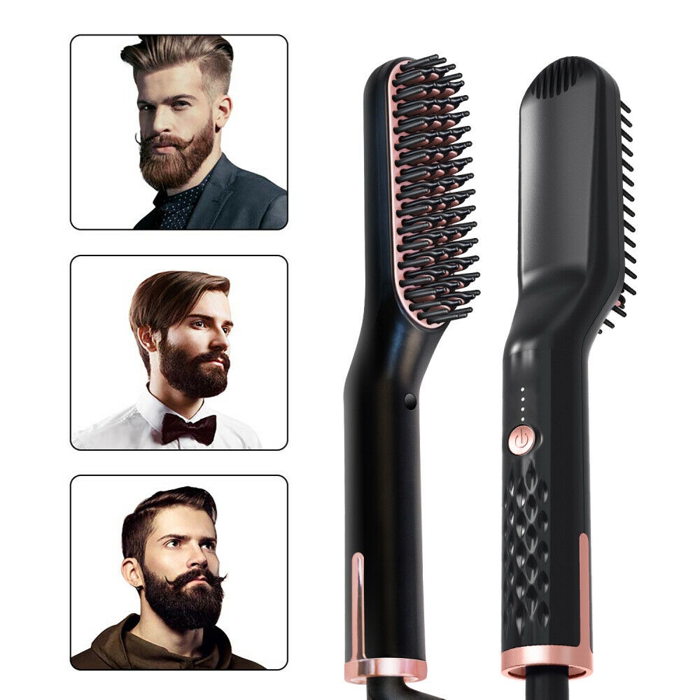 3in1 Pro Electric Hair Straightener Comb Beard Brush Straightening Beard  Combs cN7r | Shopee Thailand