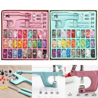 300 Sets Snap Fasteners Kit with Pliers 5 Shapes 25 Colors Resin Snaps and Tool Set for Clothing