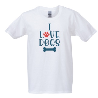 【HOT】เสื้อยืด I love Dogs เสื้อยืดสำหรับคนรักน้องหมา ผ้าCotton 100% เกรดพรีเมี่ยม