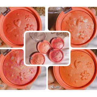 Kiss Beauty My cheek Baked Blusher สีสวยโทนส้มพีชเนื้อคุกกี้