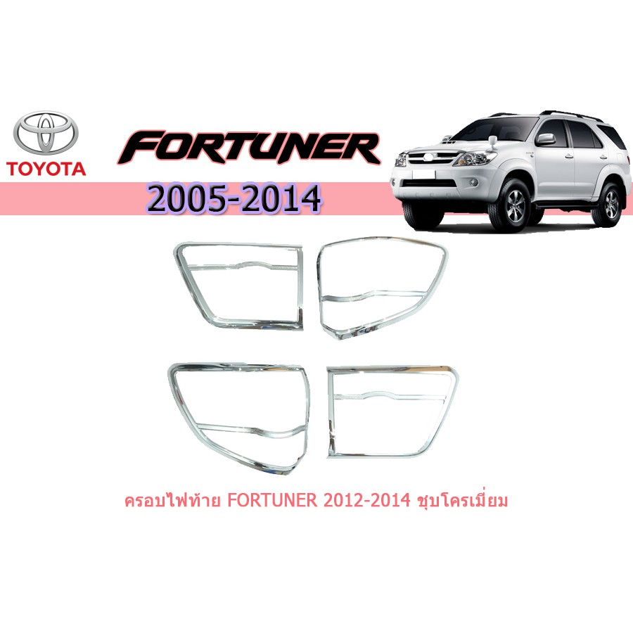 ครอบไฟท้าย/ฝาไฟท้าย โตโยต้า ฟอร์จูนเนอร์ Toyota Fortuner ปี 2012-2014 ชุปโครเมี่ยม