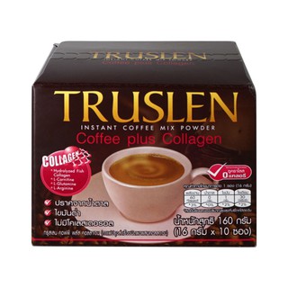 กาแฟทรูสเลน ทรูสเลน Truslen Coffee Plus Collagen 10 ซอง 1กล่อง