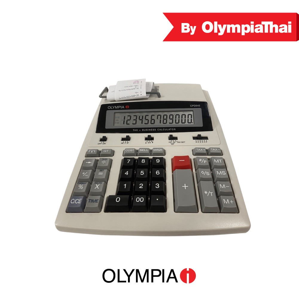 Olympia(โอลิมเปีย) เครื่องคิดเลขพิมพ์กระดาษ 12 หลัก CPD545 (Clearance) อ่านรายละเอียดก่อนสั่งซื้อ