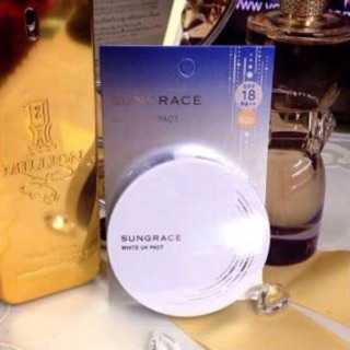 แป้ง Sungrace White UV PACT N SPF18 PA++ (1 ตลับ) แป้งพัฟ ซันเกรส ไวท์ ยูวี แพค คุมมัน ติดทนนาน