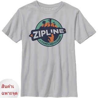 100%cotton เสื้อยืดผู้ชายแฟชั่น Jurassic World Camp Cretaceous Zipline Boys Solid Crew Tee men เสื้อ ยืด ผู้ชาย คอกลม โ