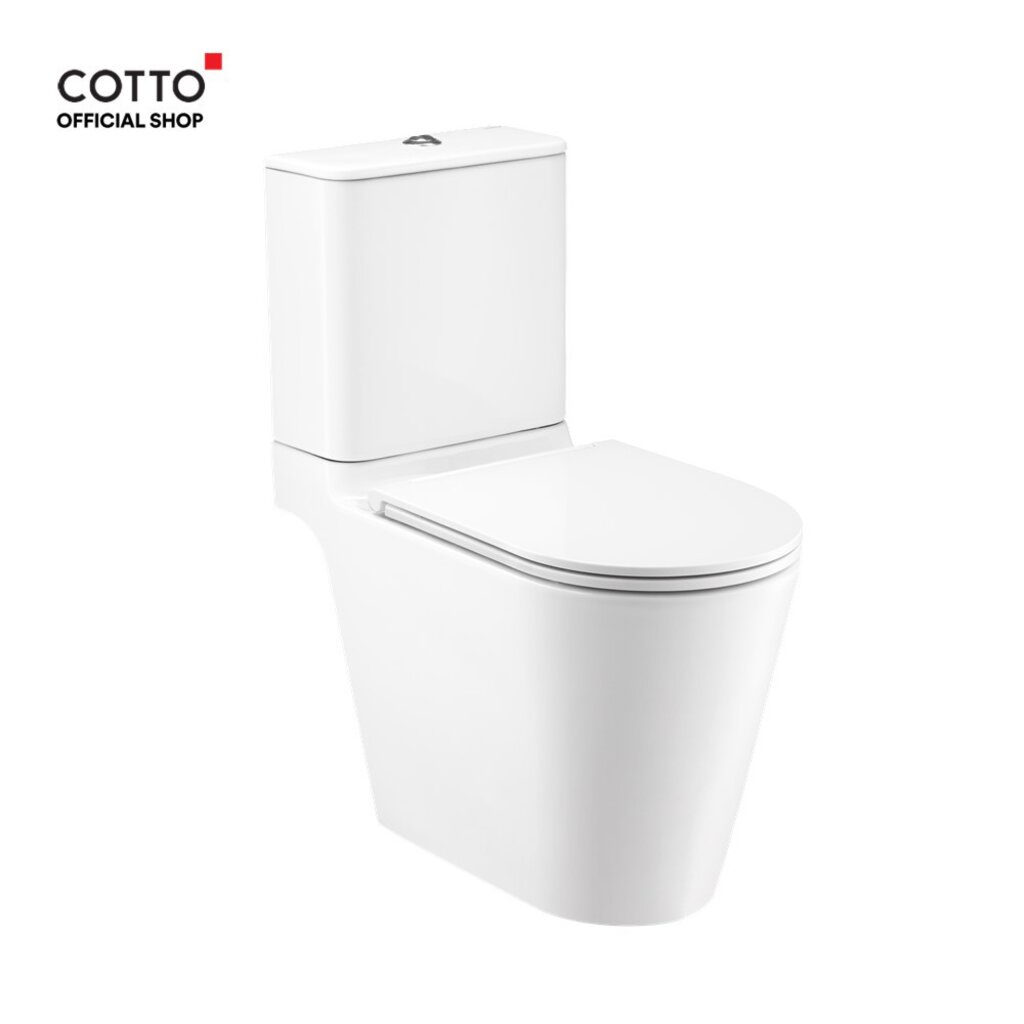 COTTO สุขภัณฑ์แบบสองชิ้น รุ่น C125317 Simply Connect 3/4.5L พร้อมสาร UltraClean+