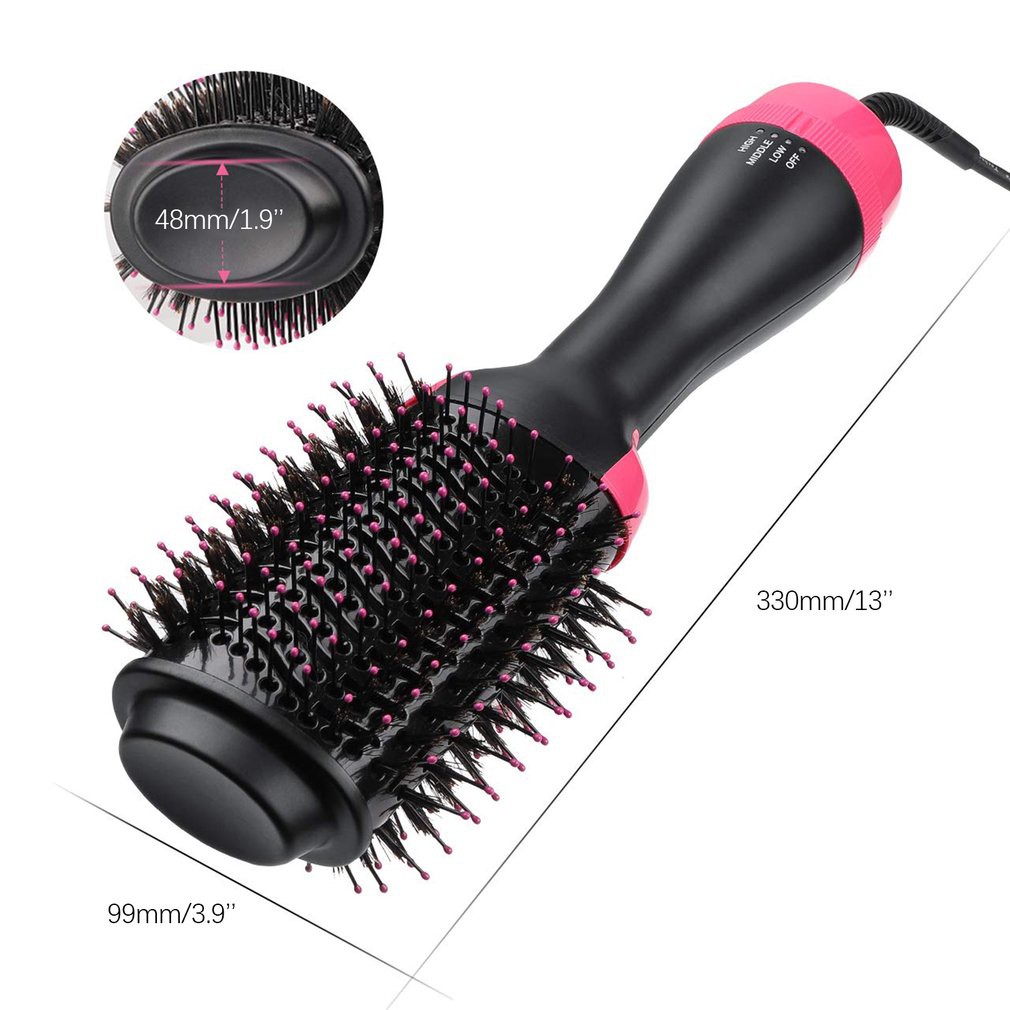 One Step 1000W Hair Dryer Hot Air Comb Negative Ion Blow Hair Curler ...