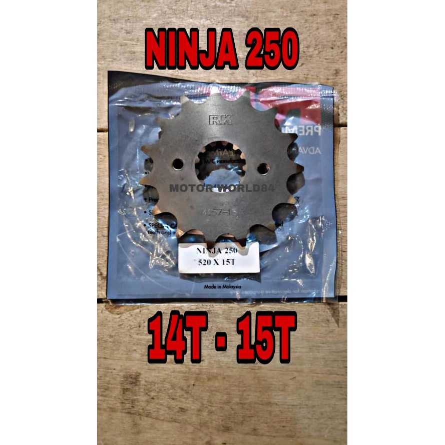 NINJA 250 RK FRONT SPROCKET 520 SPROCKET DEPAN NINJA250 {14T - 15T} 100% ORIGNAL RK JAPAN 2008-2018 