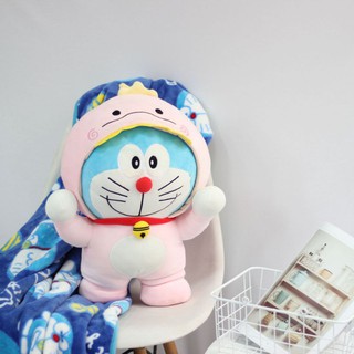 ตุ๊กตาหมอนผ้าห่ม Doraemon ชุดไดโนเสาร์