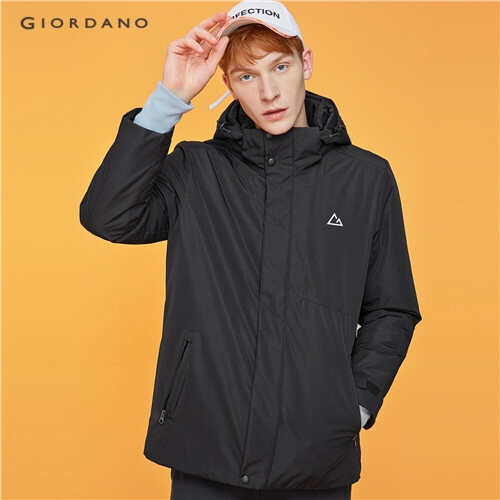 GIORDANO MEN Detachable hood stand collar coat 01079649