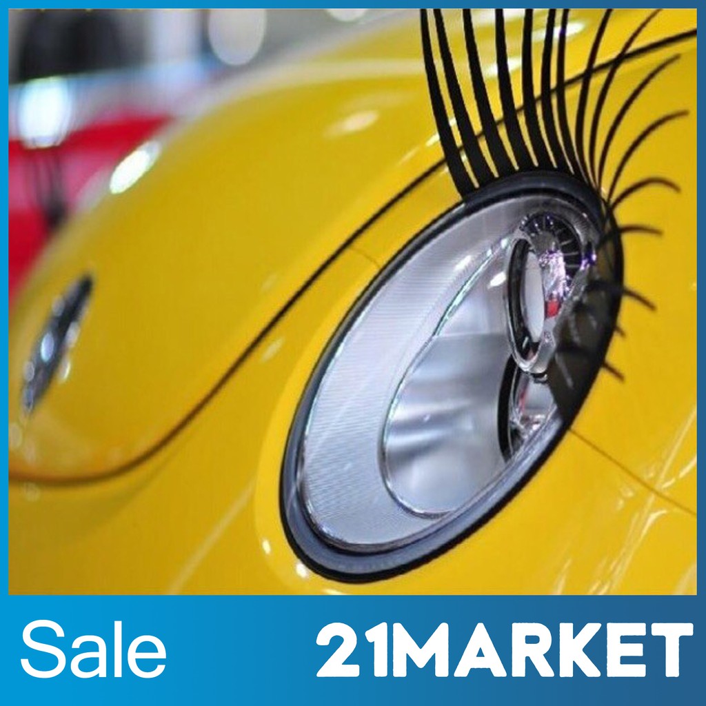 [พร้อมส่งทันที] อุปกรณ์ตกแต่งไฟหน้ารถยนต์ ขนตา 3 มิติ แต่งไฟรถ 3D Eyelash Vehicle จำนวน 2ชิ้น (1คู่)