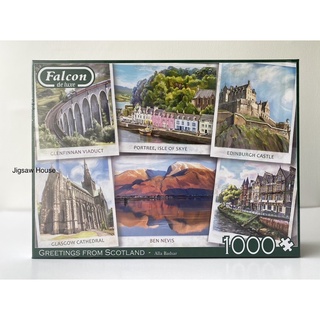 พร้อมส่ง-จิ๊กซอว์ Greetings from Scotland 🏴󠁧󠁢󠁳󠁣󠁴󠁿 แบรนด์ Folcon jigsaw puzzle 1000 ชิ้น