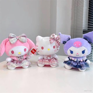 Ns3 Sanrio Kuromi Melody Hello Kitty ตุ๊กตาของเล่น JK ชุดโบว์ ตุ๊กตายัดไส้ ของขวัญสําหรับเด็ก ตกแต่งบ้าน ของเล่นสําหรับเด็ก