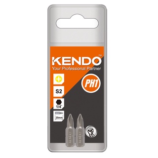 KENDO 21210105 ดอกไขควงตอก ปากแฉก PH1 × 25mm (2 ชิ้น/แพ็ค) | MODERTOOLS OFFICIAL