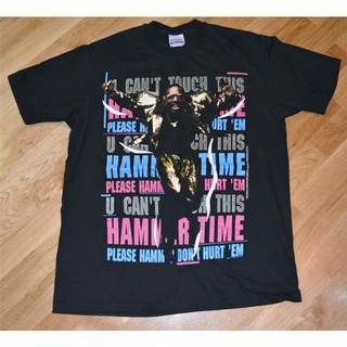 tshirtเสื้อยืดคอกลมฤดูร้อนเสื้อยืด พิมพ์ลาย 1990 Mc Hammer Vtg Rap Concert Tour Lxl 80Aposs 90Aposs Mint สําหรับผู้ชายSt