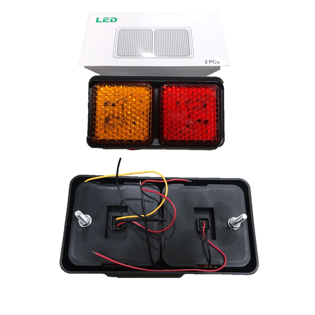 LED024 R/Y โคมไฟหาง 12-80V SQ 3X6 1 ชิ้น