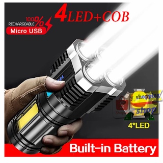 L-S03 ไฟฉายแรงสูง  Flashlight USB Rechargeable OSL+ COB Work Light 4โหมด