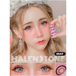 (1) Hale 3 Tone Gray / Hale3Tone Halen บิ๊กอาย สีเทา ทรีโทน เทา Wink Lens Contact Lens ค่าสายตา สายตาสั้น แฟชั่น โทนแบ๊ว