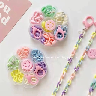 ใหม่ สายโซ่คล้องแว่นตา และหน้ากากอนามัย แบบอะคริลิค รูปหน้ายิ้ม สีแคนดี้ Diy